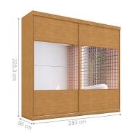 Roupeiro Com Espelho E 2 Portas Limoeiro Naturalle - 4