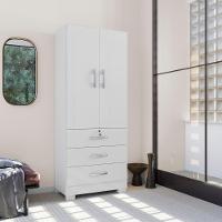 Guarda Roupa 3 Gavetas E 2 Portas Breda Branco - 1