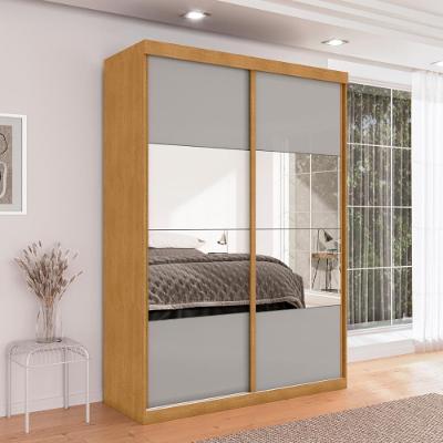 Guarda Roupa Solteiro Juremal 2 Portas Correr 3 Gavetas Naturalle-Off White