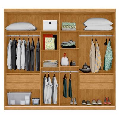 Guarda Roupa Casal Aroeira Naturalle 2 Portas de Correr 4 Gavetas Naturalle MDF CasaH