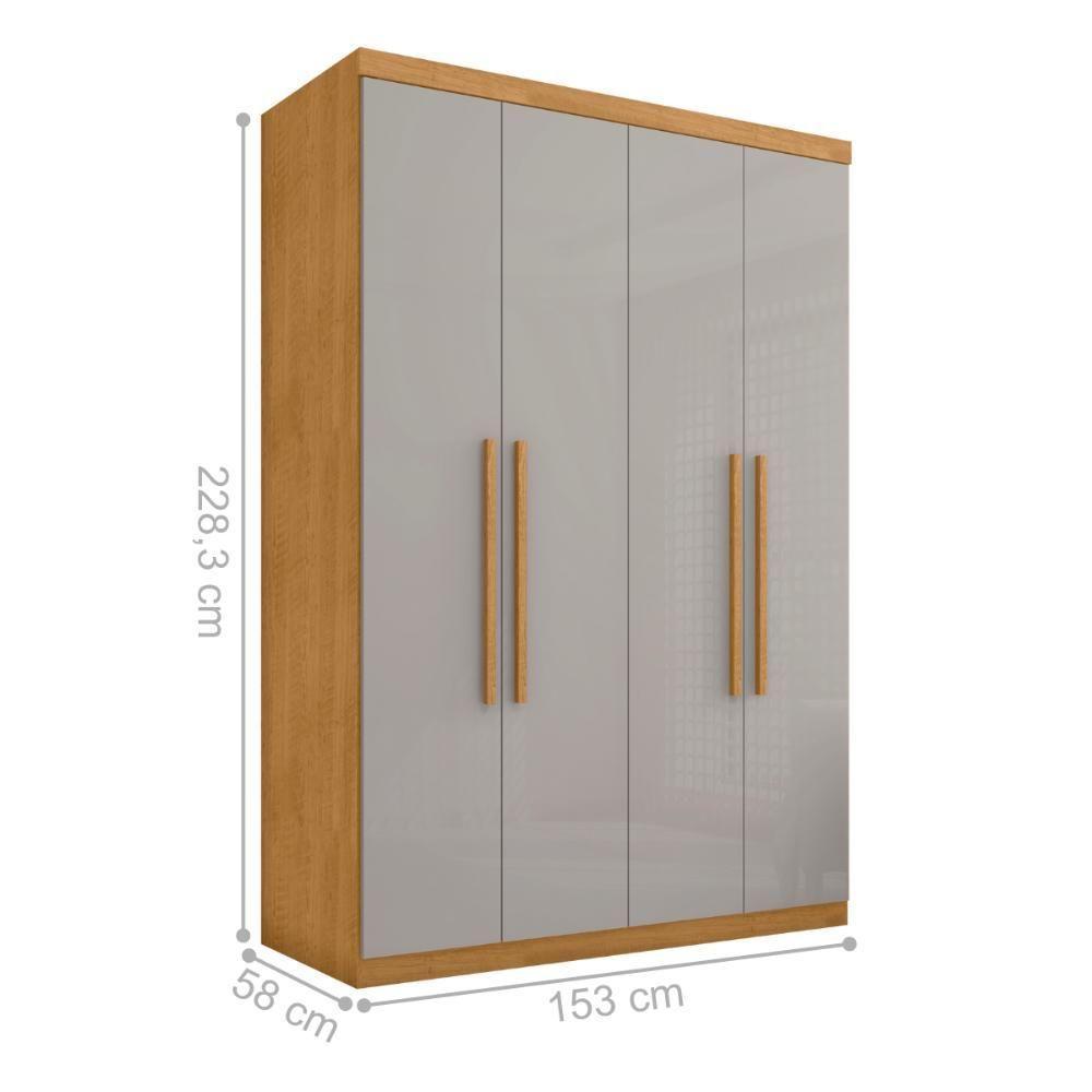 Roupeiro 4 Gavetas E 4 Portas Itajaí Naturalle Off White - 4