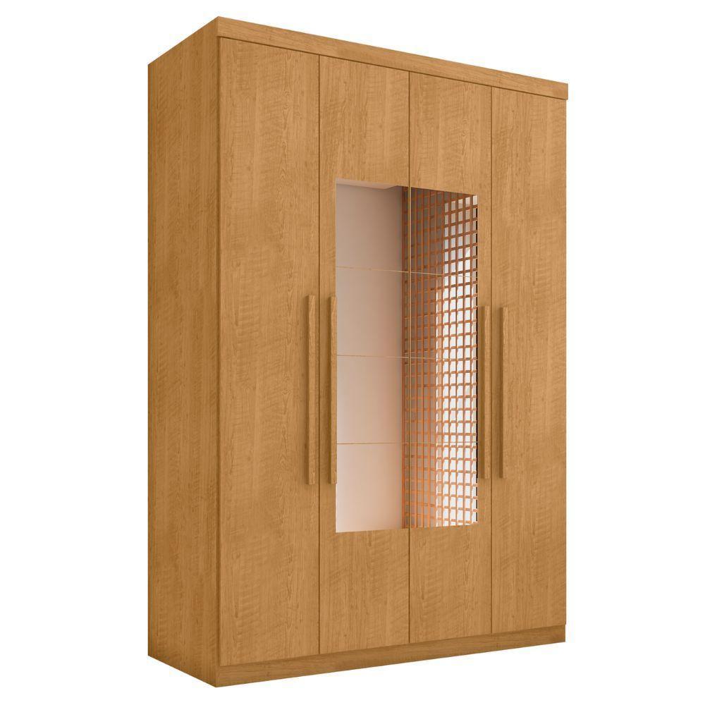 Guarda Roupa 4 Portas Com Espelho Carimã Naturalle - 2