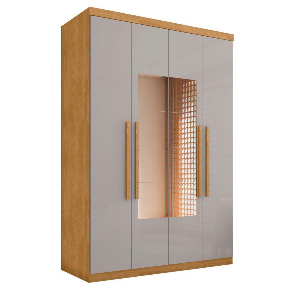 Guarda Roupa 4 Portas Com Espelho Carimã Naturalle Off White - 2