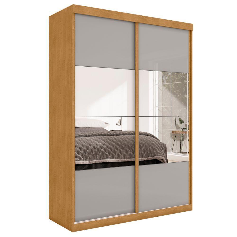 Guarda Roupa Com Espelho 2 Portas Bonfim Naturalle Off White - 2