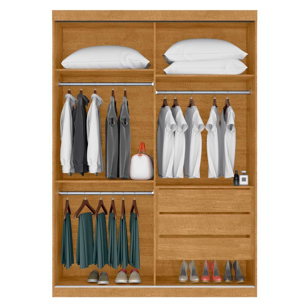 Guarda Roupa Com Espelho 2 Portas Bonfim Naturalle Off White - 3