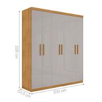 Roupeiro 6 Portas E 3 Gavetas Polônia Naturalle Off White - 4