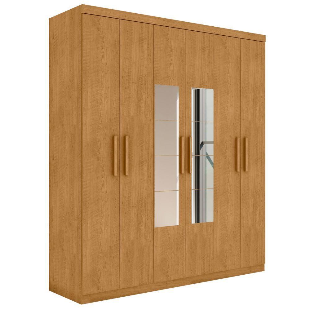 Roupeiro 6 Portas Com Espelho Ingá Naturalle - 2