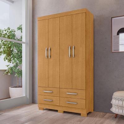 Guarda Roupa Solteiro Deventer Naturalle 4 Portas 4 Gavetas Naturalle MDP CasaH