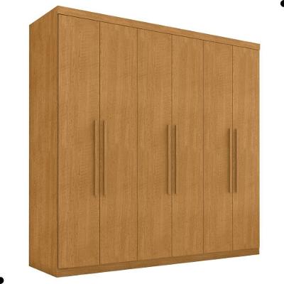 Guarda Roupa Casal Cotia Naturalle 6 Portas de Bater 4 Gavetas MDF CasaH