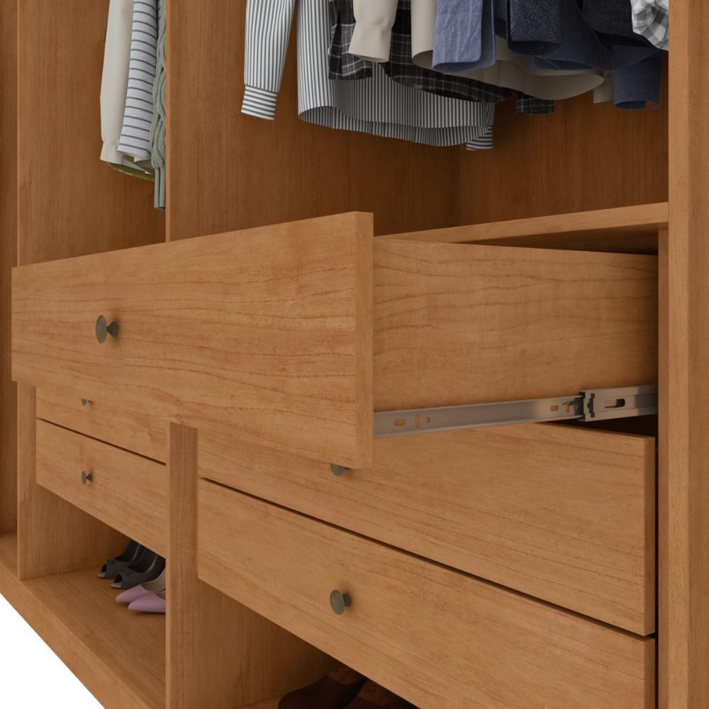 Guarda Roupa 6 Portas S/ Espelho Easy Space Amendoa Clean - 8