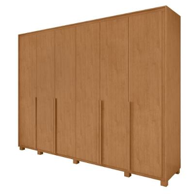 Guarda Roupa Casal Easy Space 6 Portas de Bater Amendoa Clean MDF Móveis Lopas