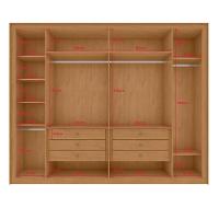 Guarda Roupa 6 Portas S/ Espelho Easy Space Amendoa Clean - 3