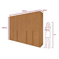 Guarda Roupa 6 Portas S/ Espelho Easy Space Amendoa Clean
