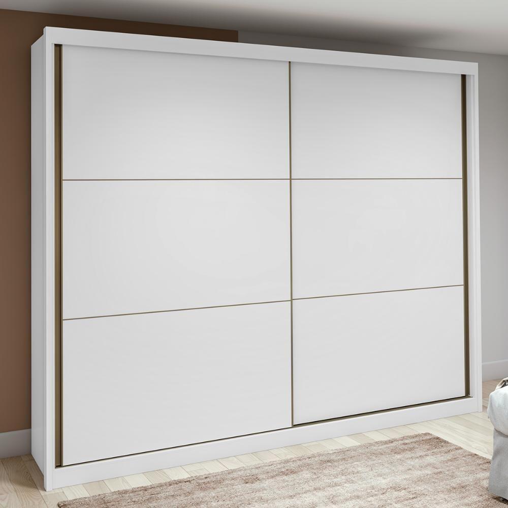 Guarda Roupa Easy Max 2 Portas S Espelhos E Pés Branco Lopas - 8