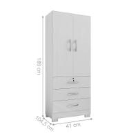 Roupeiro 2 Portas E 3 Gavetas Sneek Branco - 4