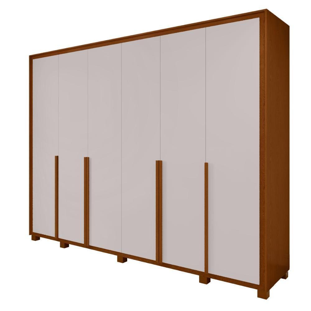 Guarda Roupa 6 Porta S Espelho Easy Space Frassino/off White - 1