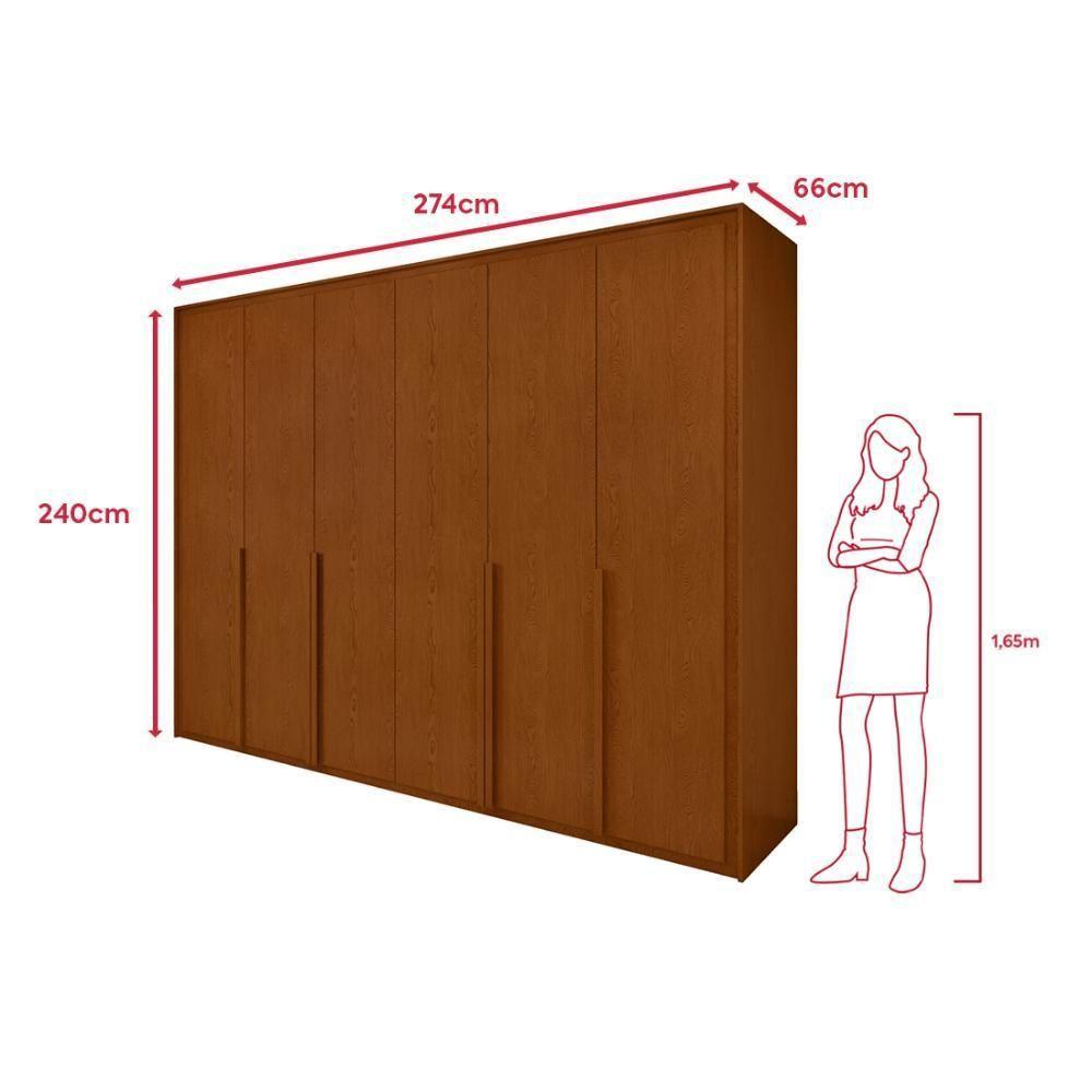 Guarda Roupa 6 Porta S Espelho Easy Space Frassino/off White - 10