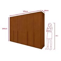 Guarda Roupa 6 Porta S Espelho Easy Space Frassino/off White - 10