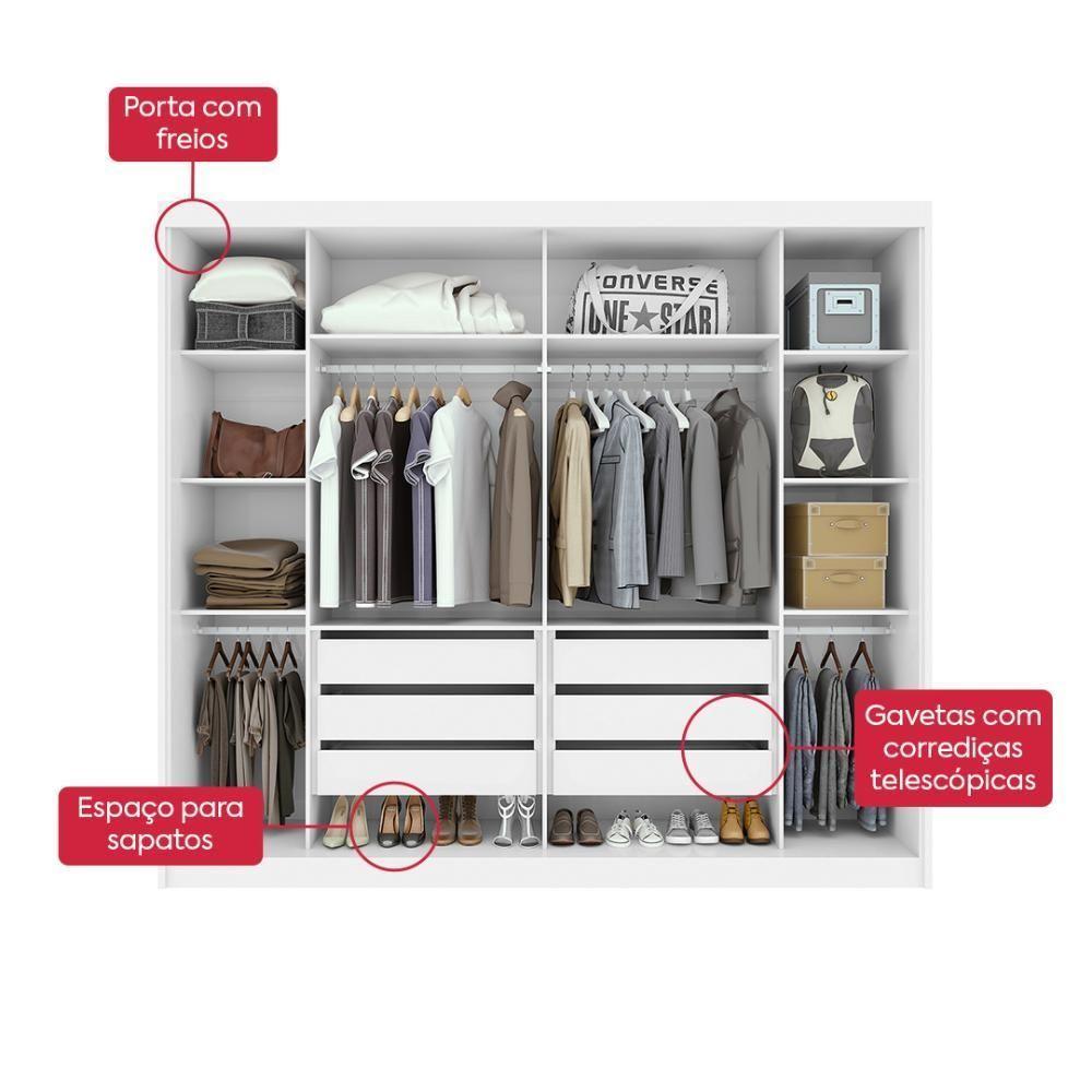 Guarda Roupa Easy Max 2 Portas Sem Espelho Branco Lopas - 4