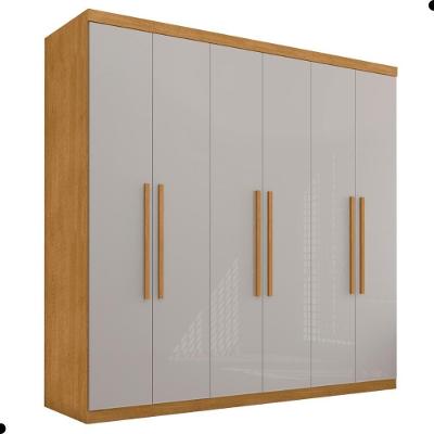 Guarda Roupa Casal Arujá Naturalle Off White 6 Portas Bater 4 Gavetas Naturalle-Off White