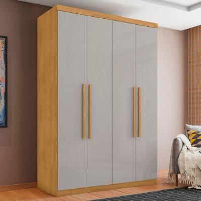 Guarda Roupa Solteiro Lages 4 Portas Bater 4 Gavetas Naturalle-Off White CasaH