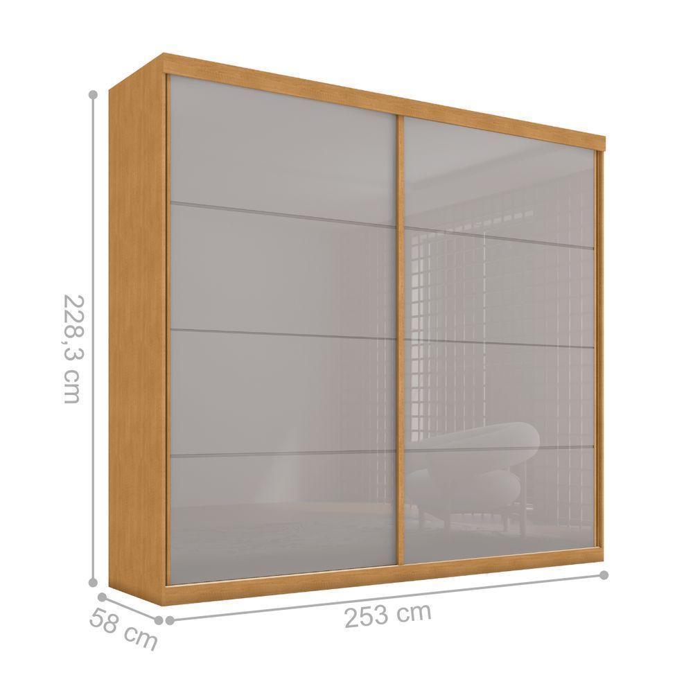 Guarda Roupa Com Espelho 2 Portas Aroeira Naturale Off White - 4