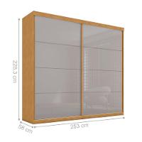 Guarda Roupa Com Espelho 2 Portas Aroeira Naturale Off White - 4