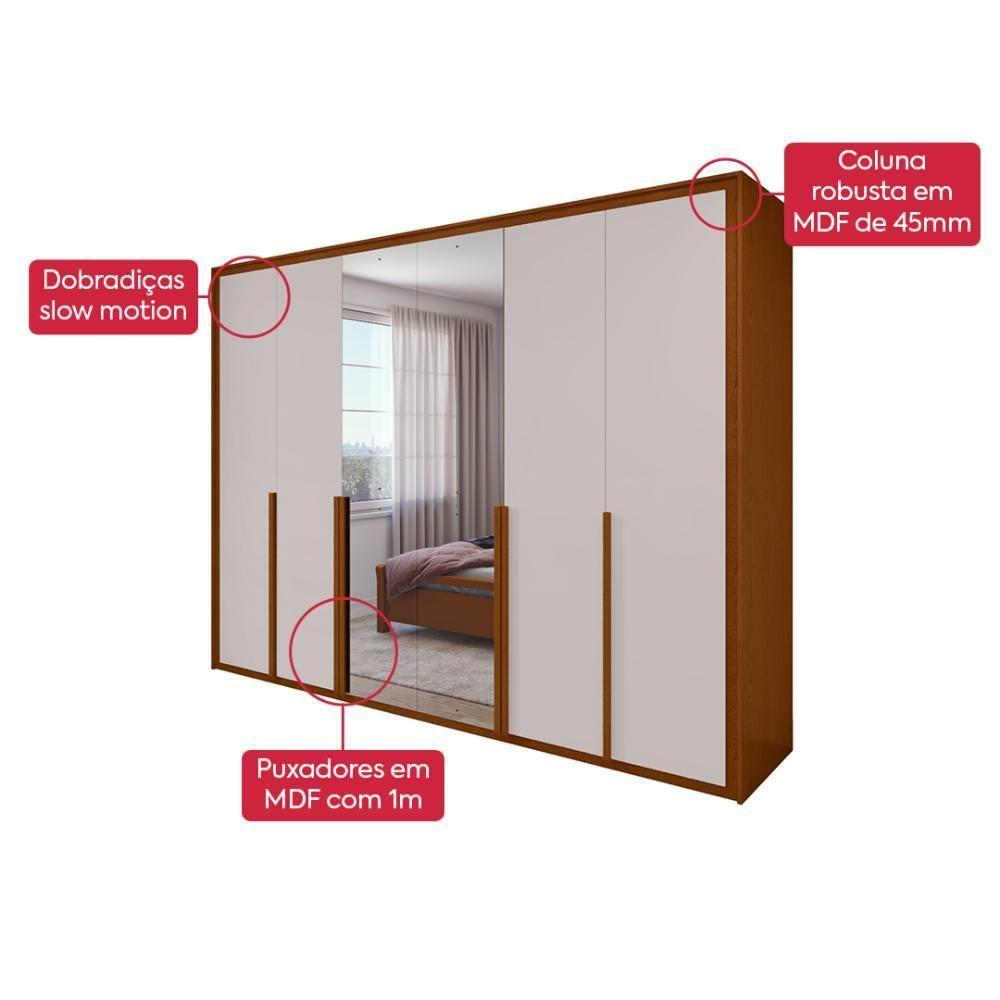 Guarda Roupa 6 Portas Espelho Easy Space Frassino/off White - 2