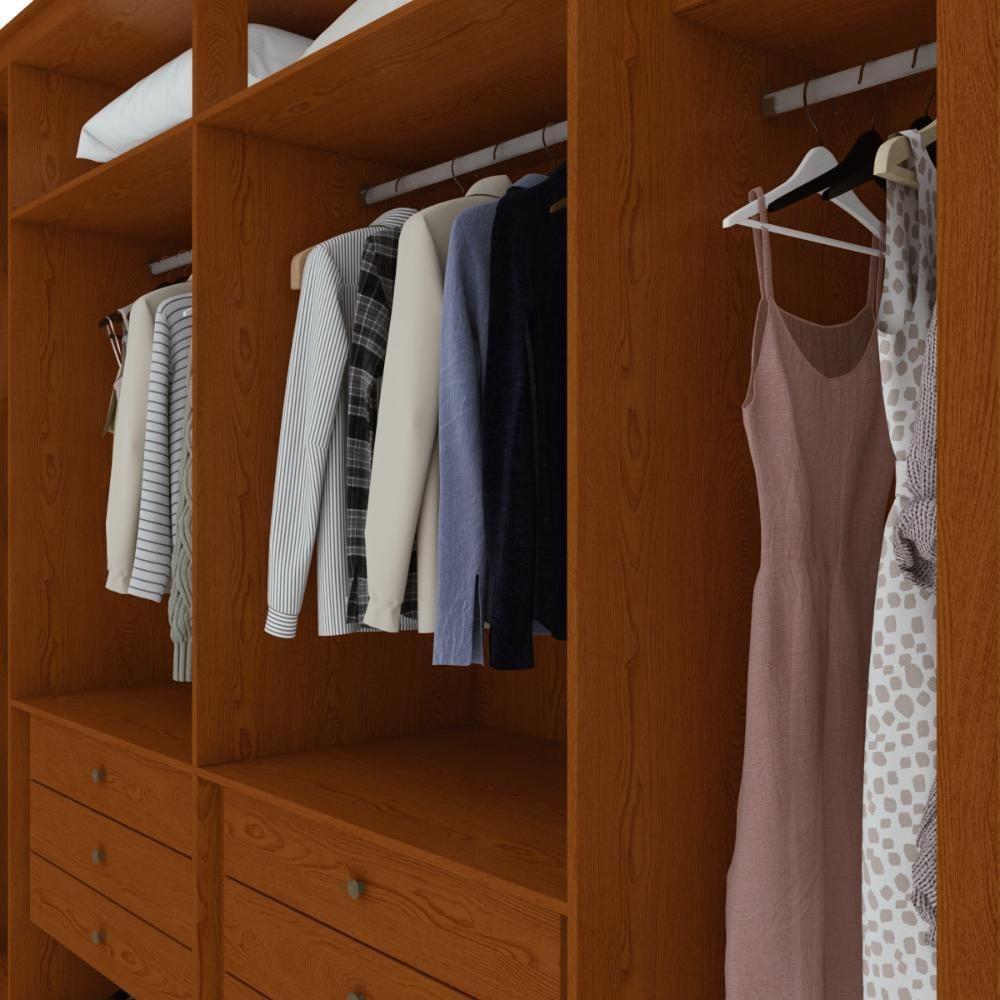 Guarda Roupa 6 Portas Espelho Easy Space Frassino/off White - 7