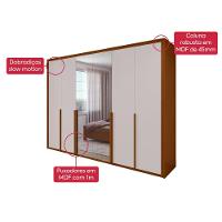 Guarda Roupa 6 Portas Espelho Easy Space Frassino/off White - 2