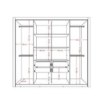 Guarda Roupa Casal 8 Portas 4 Gavetas Espelho Branco Carraro - 3