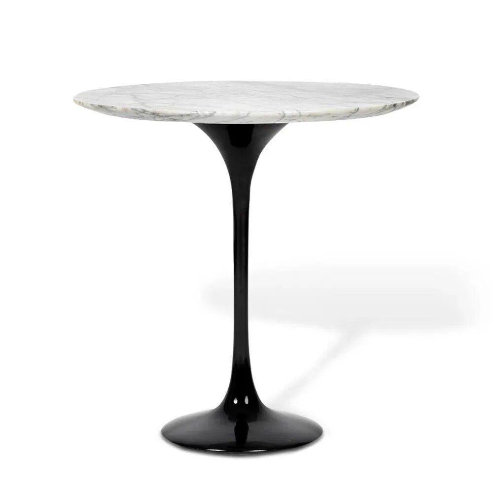 Mesa Saarinen Lateral Carrara 42cm - Base Preta - 1
