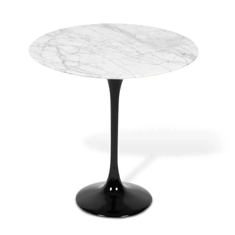 Mesa Saarinen Lateral Carrara 42cm - Base Preta - 2
