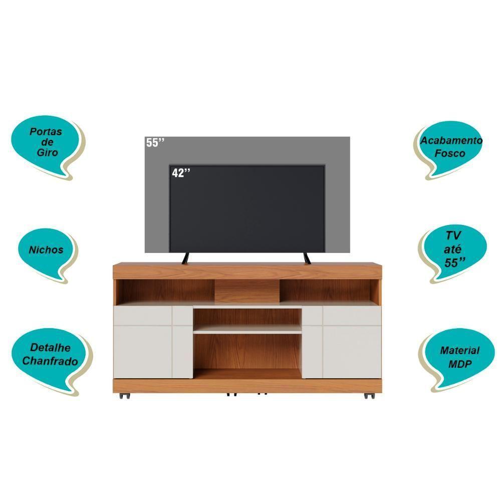 Rack Bancada Tv Até 47 2 Portas Yara Freijó Off White - 2