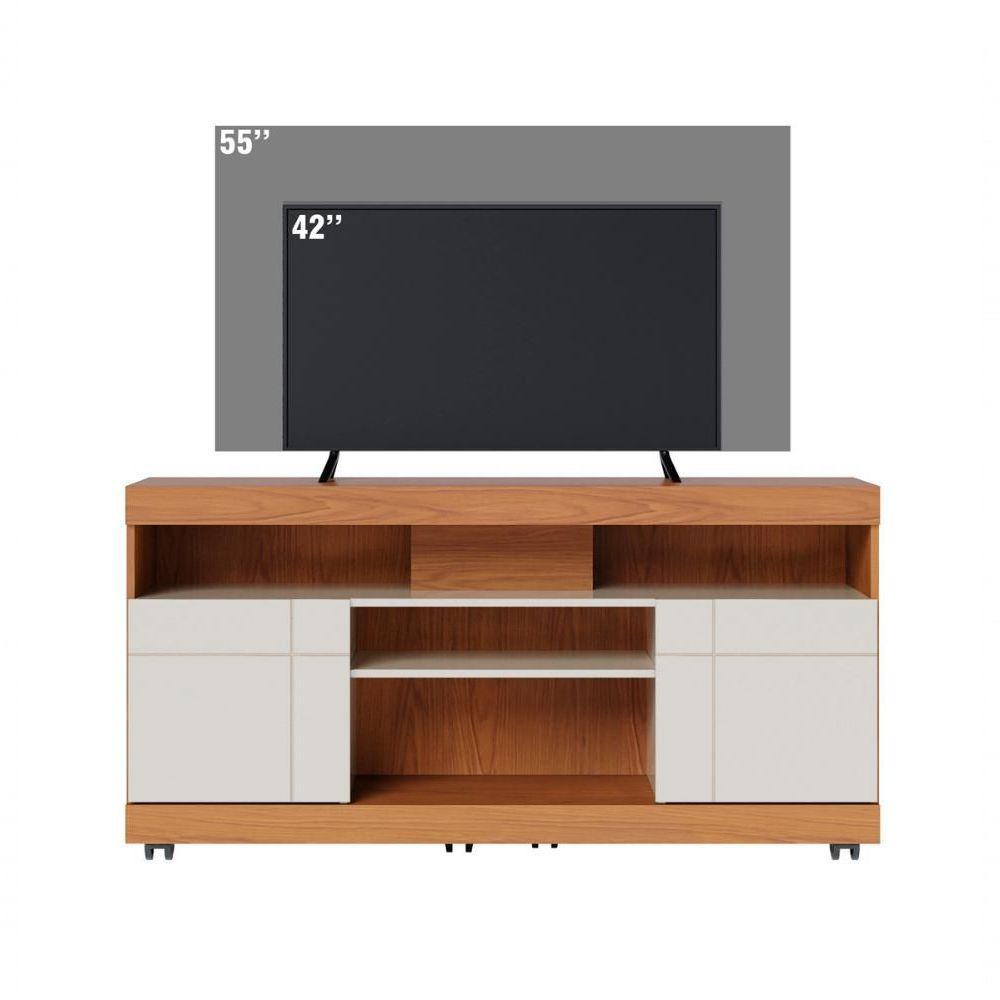 Rack Bancada Tv Até 47 2 Portas Yara Freijó Off White - 4