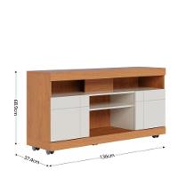 Rack Bancada Tv Até 47 2 Portas Yara Freijó Off White - 5