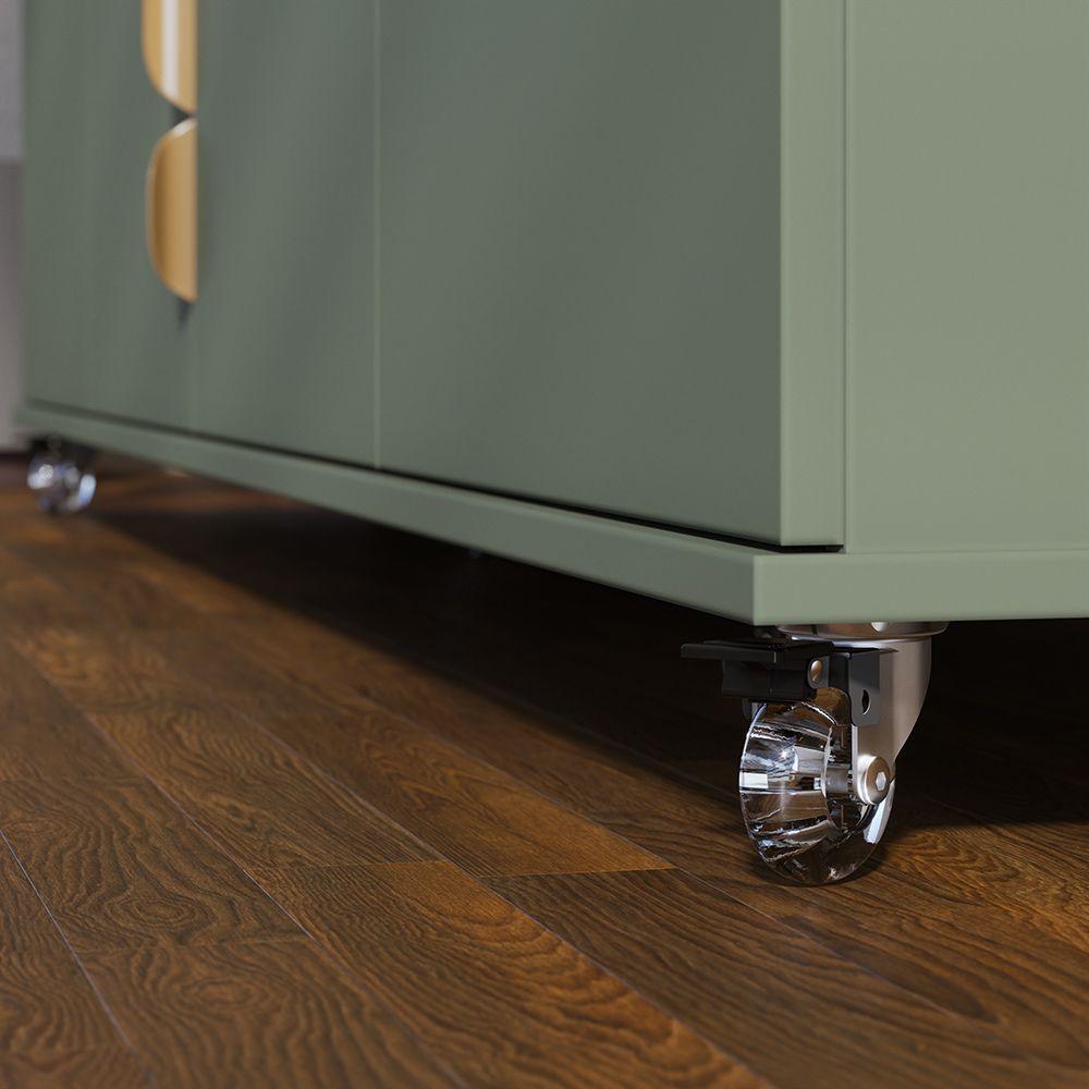 Bancada Tv De 75 Polegadas 4 Portas Karol 200cm Verde Pistache-amêndoa C04 - D'rossi - 4