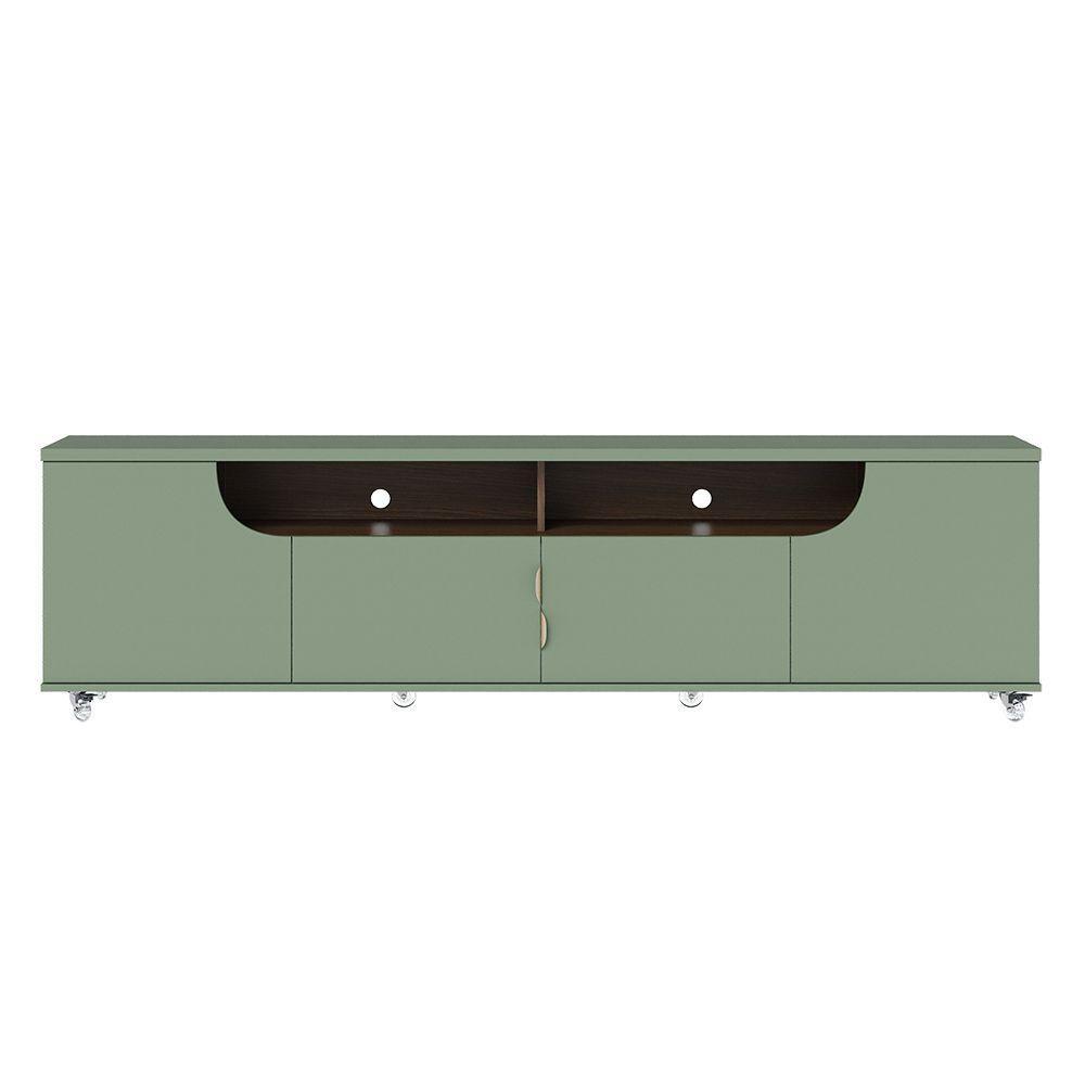 Bancada Tv De 75 Polegadas 4 Portas Karol 200cm Verde Pistache-amêndoa C04 - D'rossi - 7