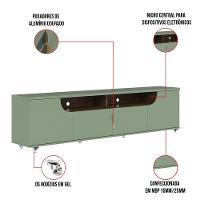 Bancada Tv De 75 Polegadas 4 Portas Karol 200cm Verde Pistache-amêndoa C04 - D'rossi - 2