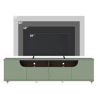 Bancada Tv De 75 Polegadas 4 Portas Karol 200cm Verde Pistache-amêndoa C04 - D'rossi - 3