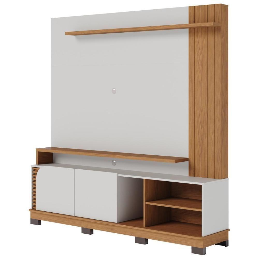 Home Theater 2 Portas Para Tv's Até 75 Jurerê Off White Matte Freijó - 2