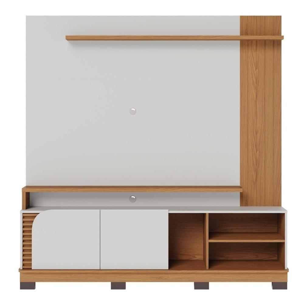 Home Theater 2 Portas Para Tv's Até 75 Jurerê Off White Matte Freijó - 6
