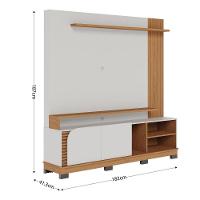 Home Theater 2 Portas Para Tv's Até 75 Jurerê Off White Matte Freijó - 9