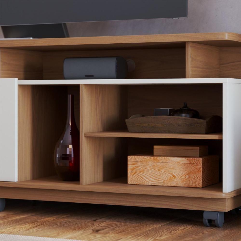 Rack Bancada 2 Portas Com Rodízio Jurerê 1.8 Freijó Off White - 2