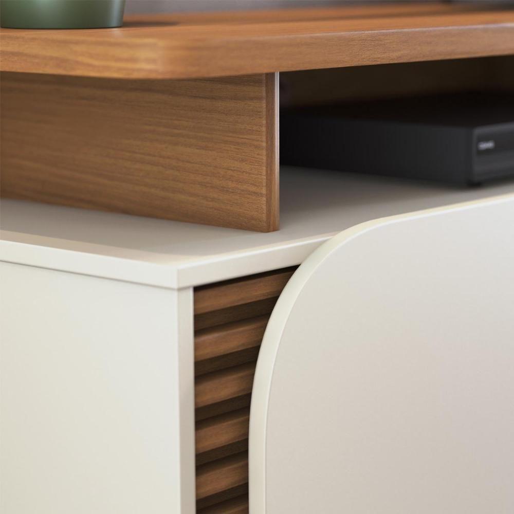 Rack Bancada 2 Portas Com Rodízio Jurerê 1.8 Freijó Off White - 6