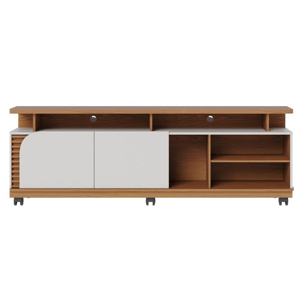 Rack Bancada 2 Portas Com Rodízio Jurerê 1.8 Freijó Off White - 9