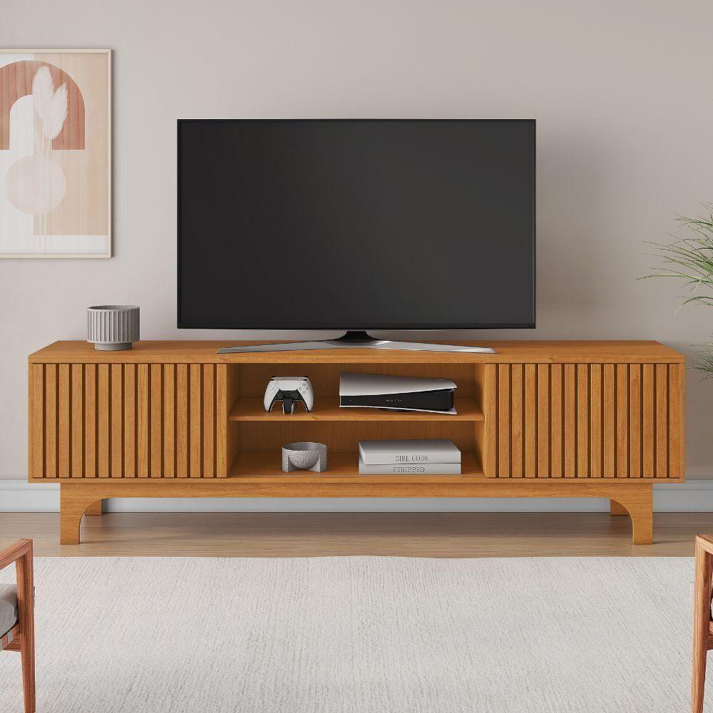 Rack Trunfo Para Tv Até 70 Polegadas Com Porta Ripada Jcm Movelaria Cinamomo - 4