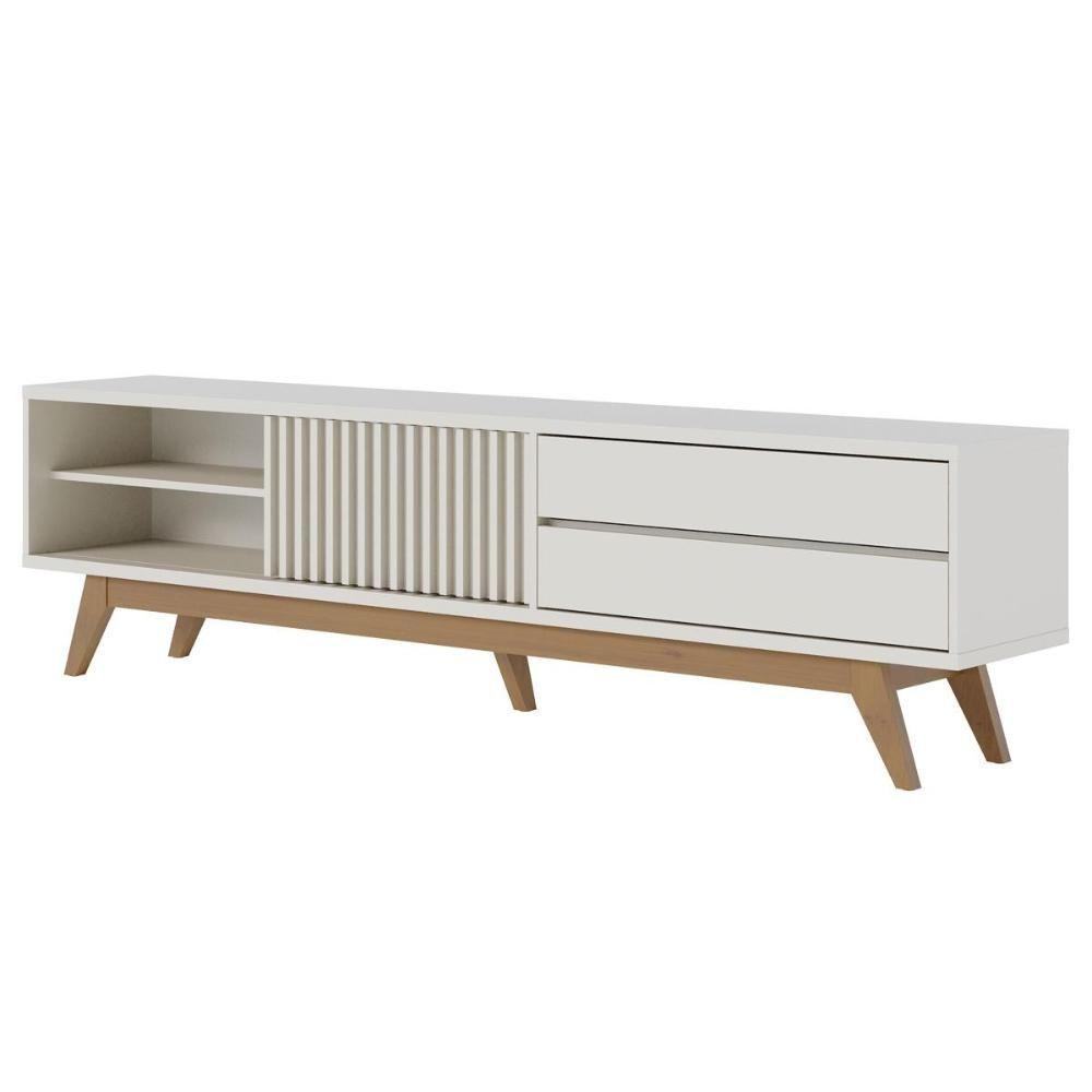 Rack Bancada 1 Portas 2 Gavetas Veneza Off White Matte - 3