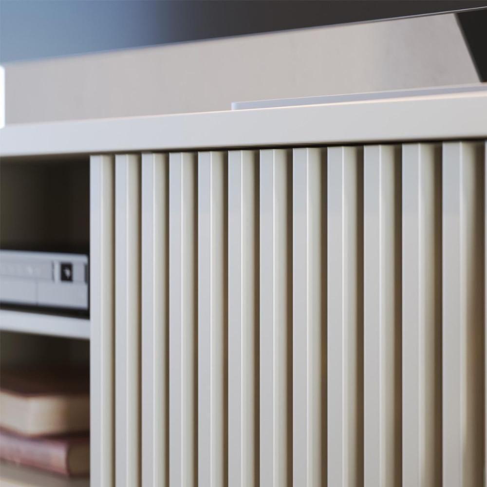 Rack Bancada 1 Portas 2 Gavetas Veneza Off White Matte - 4