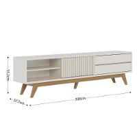 Rack Bancada 1 Portas 2 Gavetas Veneza Off White Matte - 10